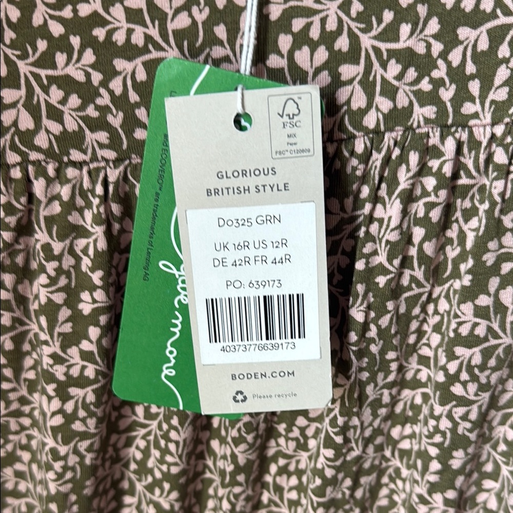 Boden Green and White Pleated Sundress with Flutter Sleeves - Picture 2 of 3